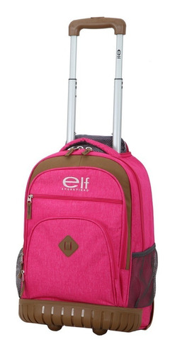 MOCHILA ELF CON CARRO - BORDE DE GOMA - FUCSIA