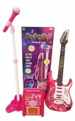 GUITARRA A PILAS C/MICROFONO, AMPLIFICADOR Y ENTRADA DE AUDIO