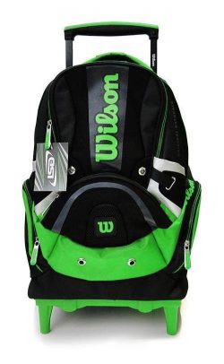 MOCHILA CON CARRO - WILSON - NEGRA Y VERDE