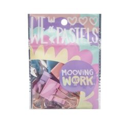 CLIPS BINDER 12 UNIDADES - COLORES PASTELES - MOOVING
