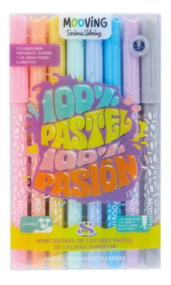 FIBRAS AL AGUA PASTEL - 8 UNIDADES - MOOVING