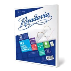 REPUESTO RIVADAVIA X 48 HOJAS - MARGEN REFORZADO - RAYADO Y CUADRICULADO